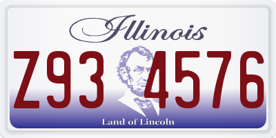 IL license plate Z934576