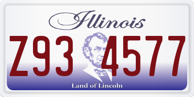 IL license plate Z934577