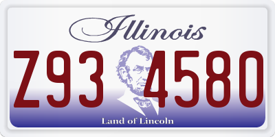 IL license plate Z934580