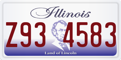 IL license plate Z934583