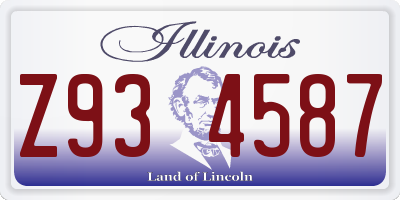 IL license plate Z934587