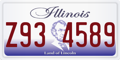 IL license plate Z934589