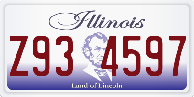 IL license plate Z934597