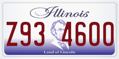 IL license plate Z934600