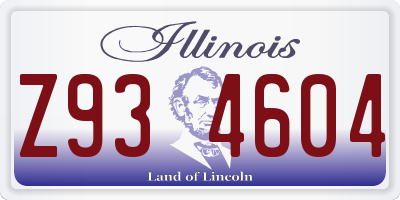 IL license plate Z934604