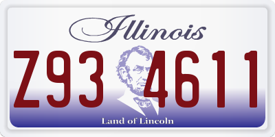 IL license plate Z934611