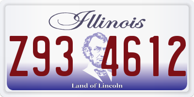 IL license plate Z934612