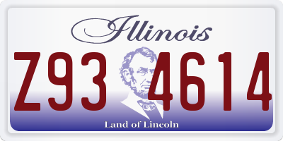 IL license plate Z934614