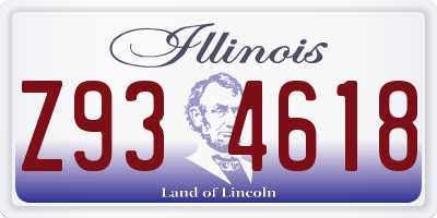 IL license plate Z934618