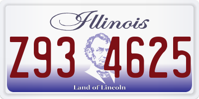 IL license plate Z934625