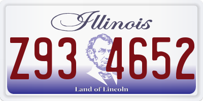 IL license plate Z934652