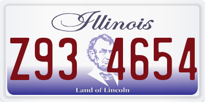 IL license plate Z934654