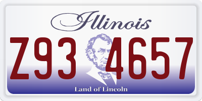 IL license plate Z934657