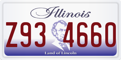 IL license plate Z934660