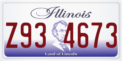 IL license plate Z934673