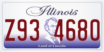 IL license plate Z934680