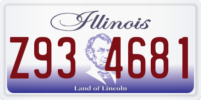 IL license plate Z934681