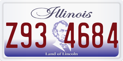 IL license plate Z934684
