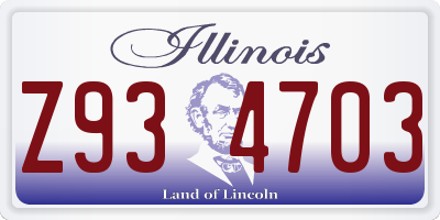 IL license plate Z934703