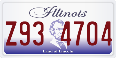 IL license plate Z934704