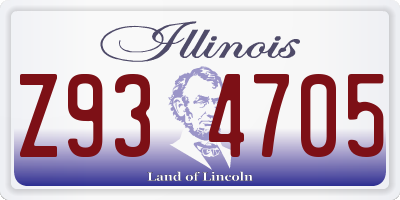 IL license plate Z934705