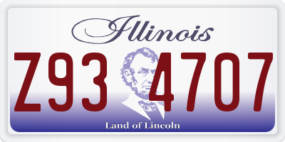 IL license plate Z934707