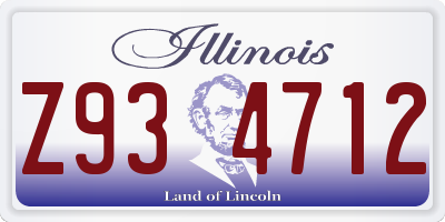 IL license plate Z934712