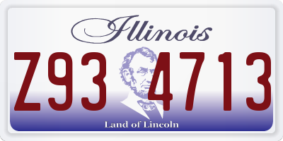 IL license plate Z934713