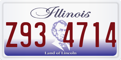 IL license plate Z934714