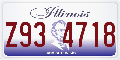 IL license plate Z934718