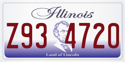 IL license plate Z934720