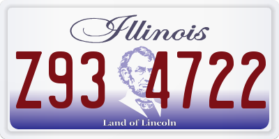 IL license plate Z934722