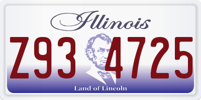 IL license plate Z934725