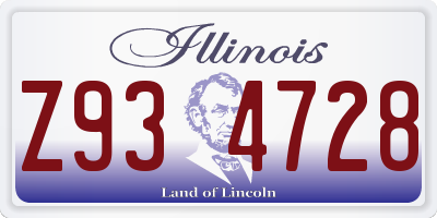 IL license plate Z934728