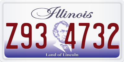 IL license plate Z934732