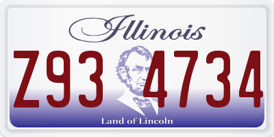 IL license plate Z934734