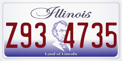 IL license plate Z934735