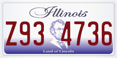 IL license plate Z934736