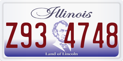 IL license plate Z934748