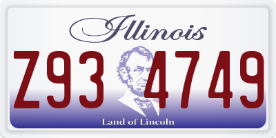 IL license plate Z934749