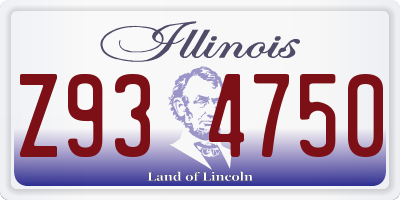 IL license plate Z934750