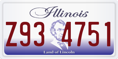 IL license plate Z934751