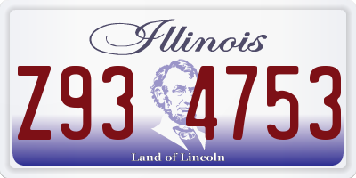 IL license plate Z934753