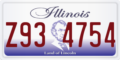 IL license plate Z934754