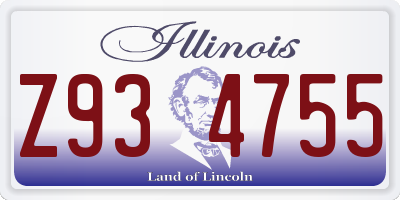 IL license plate Z934755