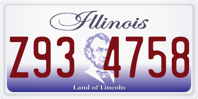 IL license plate Z934758