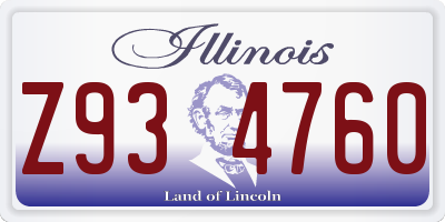 IL license plate Z934760