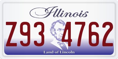 IL license plate Z934762