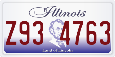 IL license plate Z934763