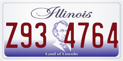 IL license plate Z934764